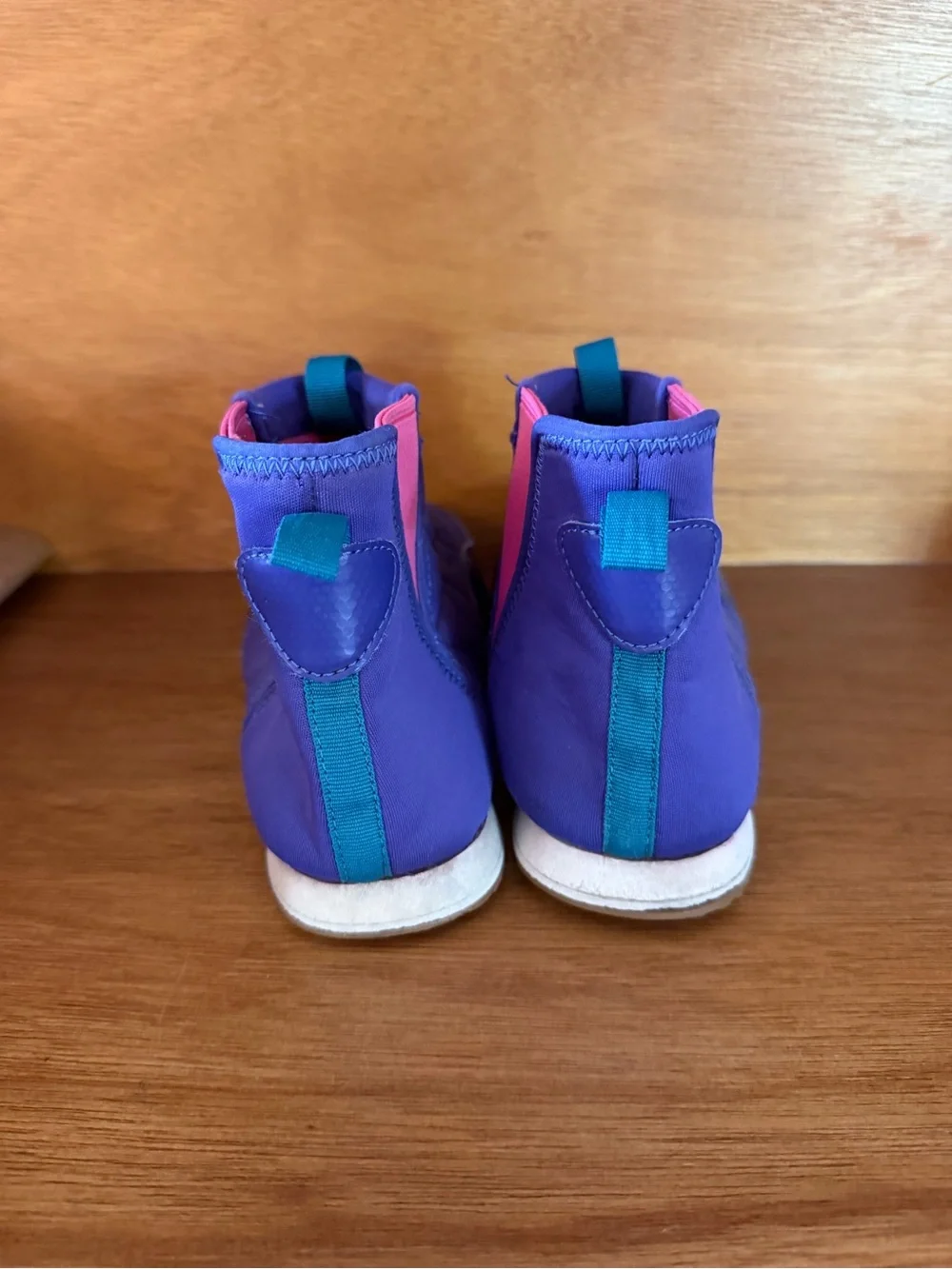 Teva Purple Quilted Slip-On Sneakers with Pink and Teal Accents